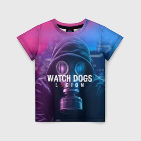 Детская футболка 3D с принтом WATCH DOGS LEGION в Кировске, 100% гипоаллергенный полиэфир | прямой крой, круглый вырез горловины, длина до линии бедер, чуть спущенное плечо, ткань немного тянется | Тематика изображения на принте: ded sec | fox | hacker | legion | watch dogs | watch dogs 2 | watch dogs legion | легион | хакер
