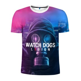 Мужская футболка 3D спортивная с принтом WATCH DOGS LEGION в Кировске, 100% полиэстер с улучшенными характеристиками | приталенный силуэт, круглая горловина, широкие плечи, сужается к линии бедра | ded sec | fox | hacker | legion | watch dogs | watch dogs 2 | watch dogs legion | легион | хакер