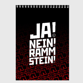 Скетчбук с принтом RAMMSTEIN (НА СПИНЕ) в Кировске, 100% бумага
 | 48 листов, плотность листов — 100 г/м2, плотность картонной обложки — 250 г/м2. Листы скреплены сверху удобной пружинной спиралью | rammstein | рамштайн