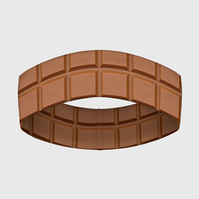 Повязка на голову 3D с принтом Плитка Шоколада в Кировске,  |  | brown. | chocolate bar | food | еда | коричневый | плитка шоколада | шоколад | шоколадка