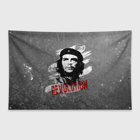 Флаг-баннер с принтом Че Гевара в Кировске, 100% полиэстер | размер 67 х 109 см, плотность ткани — 95 г/м2; по краям флага есть четыре люверса для крепления | che | che guevara | cuba | ernesto guevara | guerrilla | revolution | viva la | viva la revolution | история | куба | партизан | революция | свобода | че | че гевара | чегевара