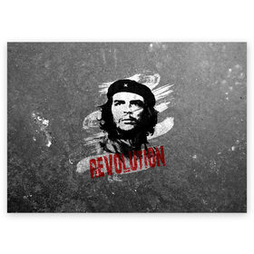 Поздравительная открытка с принтом Че Гевара в Кировске, 100% бумага | плотность бумаги 280 г/м2, матовая, на обратной стороне линовка и место для марки
 | che | che guevara | cuba | ernesto guevara | guerrilla | revolution | viva la | viva la revolution | история | куба | партизан | революция | свобода | че | че гевара | чегевара