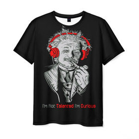Мужская футболка 3D с принтом Альберт Эйнштейн в Кировске, 100% полиэфир | прямой крой, круглый вырез горловины, длина до линии бедер | albert einstein | biography | genius | history | physics | relativity | science | альберт эйнштейн | биография | гений | история | наука | относительность | физика