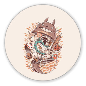 Коврик для мышки круглый с принтом My Neighbor Totoro в Кировске, резина и полиэстер | круглая форма, изображение наносится на всю лицевую часть | anime | forest | meme | my neighbor | protectors | tokyo | totoro | аниме | гибли | иероглиф | манга | миядзаки | мой сосед | стиль | тоторо | фентези | хаяо | япония
