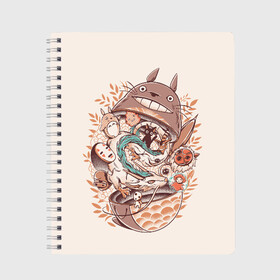 Тетрадь с принтом My Neighbor Totoro в Кировске, 100% бумага | 48 листов, плотность листов — 60 г/м2, плотность картонной обложки — 250 г/м2. Листы скреплены сбоку удобной пружинной спиралью. Уголки страниц и обложки скругленные. Цвет линий — светло-серый
 | anime | forest | meme | my neighbor | protectors | tokyo | totoro | аниме | гибли | иероглиф | манга | миядзаки | мой сосед | стиль | тоторо | фентези | хаяо | япония