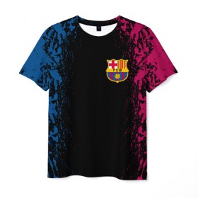 Мужская футболка 3D с принтом FC BARCA в Кировске, 100% полиэфир | прямой крой, круглый вырез горловины, длина до линии бедер | barcelona | fc barca | барка | барселона