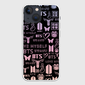 Чехол для iPhone 13 mini с принтом BTS LOGOBOMBING в Кировске,  |  | bts | bts boy | bts love | k pop | love yourself | айдол | битиэс. | бтс | ким тэ хен | фанфик бтс | чон чонгук