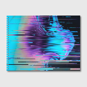 Альбом для рисования с принтом Abstract glitch art в Кировске, 100% бумага
 | матовая бумага, плотность 200 мг. | abstract | art | digital | distortion | glitch | абстракция | арт | глитч | глюк | искажение | искусство | ошибка | цифровое