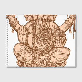 Альбом для рисования с принтом Ганеш в Кировске, 100% бумага
 | матовая бумага, плотность 200 мг. | бог. индуизм | буддизм | ганеш | ганеша | индия | кришна | мифология | оберег | ом | слон | талисман