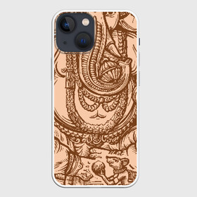 Чехол для iPhone 13 mini с принтом Ганеш в Кировске,  |  | бог. индуизм | буддизм | ганеш | ганеша | индия | кришна | мифология | оберег | ом | слон | талисман