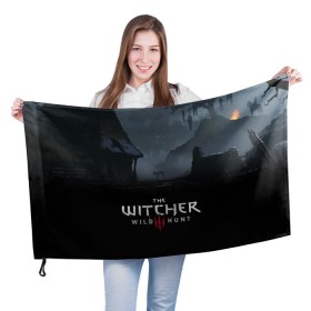 Флаг 3D с принтом THE WITCHER 3 в Кировске, 100% полиэстер | плотность ткани — 95 г/м2, размер — 67 х 109 см. Принт наносится с одной стороны | cd projekt red | ciri | game | geralt | geralt of rivia | gwynbleidd | the witcher | the witcher 3: wild hunt | ведьмак | ведьмак 3: дикая охота | геральт | геральт из ривии | цири | цирилла