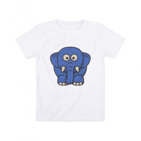 Детская футболка хлопок с принтом Голубой слоник в Кировске, 100% хлопок | круглый вырез горловины, полуприлегающий силуэт, длина до линии бедер | животные | мамонт | маугли | персонаж | природа | слон | слоник