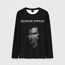 Мужской лонгслив 3D с принтом Massive attack в Кировске, 100% полиэстер | длинные рукава, круглый вырез горловины, полуприлегающий силуэт | 100 suns | dance | electronic | masive atack | masive attack | mezannine | one point six | tricky | trip hop | triphop | мэссив аттак