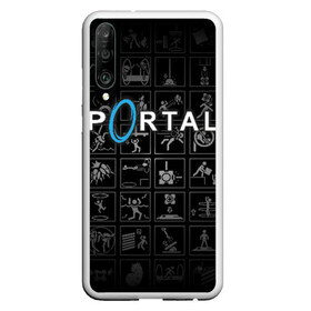 Чехол для Honor P30 с принтом Portal icons в Кировске, Силикон | Область печати: задняя сторона чехла, без боковых панелей | Тематика изображения на принте: half life | головоломка | иконки | пиктограммы | портал | телепорт