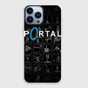 Чехол для iPhone 13 Pro Max с принтом Portal icons в Кировске,  |  | Тематика изображения на принте: half life | головоломка | иконки | пиктограммы | портал | телепорт