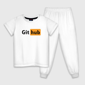 Детская пижама хлопок с принтом Git Hub в Кировске, 100% хлопок |  брюки и футболка прямого кроя, без карманов, на брюках мягкая резинка на поясе и по низу штанин
 | git hub | github | it | кодинг