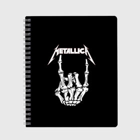 Тетрадь с принтом Metallica в Кировске, 100% бумага | 48 листов, плотность листов — 60 г/м2, плотность картонной обложки — 250 г/м2. Листы скреплены сбоку удобной пружинной спиралью. Уголки страниц и обложки скругленные. Цвет линий — светло-серый
 | metalica | metallica | группа | джеймс хэтфилд | кирк хэмметт | ларс ульрих | метал | металика | металлика | миталика | музыка | роберт трухильо | рок | трэш | трэшметал | хард | хеви