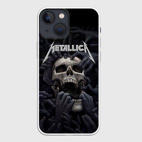 Чехол для iPhone 13 mini с принтом Metallica в Кировске,  |  | metalica | metallica | группа | джеймс хэтфилд | кирк хэмметт | ларс ульрих | метал | металика | металлика | миталика | музыка | роберт трухильо | рок | трэш | трэшметал | хард | хеви