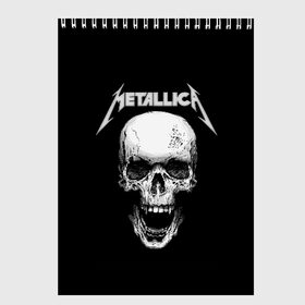 Скетчбук с принтом Metallica в Кировске, 100% бумага
 | 48 листов, плотность листов — 100 г/м2, плотность картонной обложки — 250 г/м2. Листы скреплены сверху удобной пружинной спиралью | metalica | metallica | группа | джеймс хэтфилд | кирк хэмметт | ларс ульрих | метал | металика | металлика | миталика | музыка | роберт трухильо | рок | трэш | трэшметал | хард | хеви