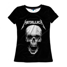 Женская футболка 3D с принтом Metallica в Кировске, 100% полиэфир ( синтетическое хлопкоподобное полотно) | прямой крой, круглый вырез горловины, длина до линии бедер | metalica | metallica | группа | джеймс хэтфилд | кирк хэмметт | ларс ульрих | метал | металика | металлика | миталика | музыка | роберт трухильо | рок | трэш | трэшметал | хард | хеви
