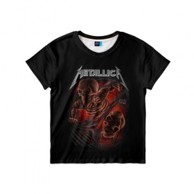 Детская футболка 3D с принтом Metallica в Кировске, 100% гипоаллергенный полиэфир | прямой крой, круглый вырез горловины, длина до линии бедер, чуть спущенное плечо, ткань немного тянется | metalica | metallica | группа | джеймс хэтфилд | кирк хэмметт | ларс ульрих | метал | металика | металлика | миталика | музыка | роберт трухильо | рок | трэш | трэшметал | хард | хеви