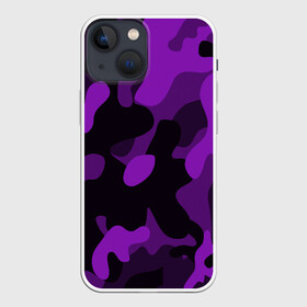 Чехол для iPhone 13 mini с принтом Камуфляж в Кировске,  |  | 23 февраля | black | camouflage | february 23 | khaki | military | soldier | военный | камуфляж | солдат | фиолетовый | хаки | черный