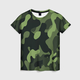 Женская футболка 3D с принтом Камуфляж в Кировске, 100% полиэфир ( синтетическое хлопкоподобное полотно) | прямой крой, круглый вырез горловины, длина до линии бедер | 23 февраля | black | camouflage | february 23 | khaki | military | soldier | военный | камуфляж | солдат | фиолетовый | хаки | черный