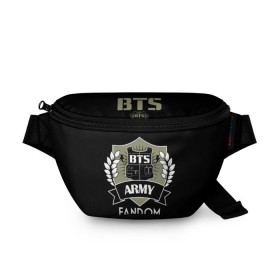 Поясная сумка 3D с принтом BTS Army Fandom в Кировске, 100% полиэстер | плотная ткань, ремень с регулируемой длиной, внутри несколько карманов для мелочей, основное отделение и карман с обратной стороны сумки застегиваются на молнию | army | bangtan boys | beyond the scene | boys | bts | chin | edm | emblem | fandom | fans | hieroglyphs | hip hop | jimin | k pop | logo | rainbow | rb | rm | south korean | армия | бойбенд | ви | джей хоуп | иероглифы | логотип | мальчики | радуга 