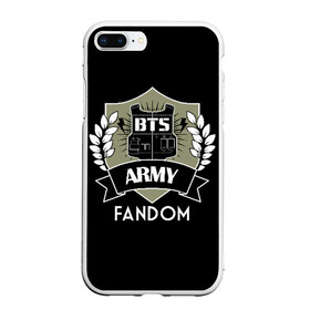 Чехол для iPhone 7Plus/8 Plus матовый с принтом BTS Army Fandom в Кировске, Силикон | Область печати: задняя сторона чехла, без боковых панелей | Тематика изображения на принте: army | bangtan boys | beyond the scene | boys | bts | chin | edm | emblem | fandom | fans | hieroglyphs | hip hop | jimin | k pop | logo | rainbow | rb | rm | south korean | армия | бойбенд | ви | джей хоуп | иероглифы | логотип | мальчики | радуга 