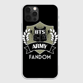 Чехол для iPhone 12 Pro с принтом BTS Army Fandom  в Кировске, силикон | область печати: задняя сторона чехла, без боковых панелей | army | bangtan boys | beyond the scene | boys | bts | chin | edm | emblem | fandom | fans | hieroglyphs | hip hop | jimin | k pop | logo | rainbow | rb | rm | south korean | армия | бойбенд | ви | джей хоуп | иероглифы | логотип | мальчики | радуга 