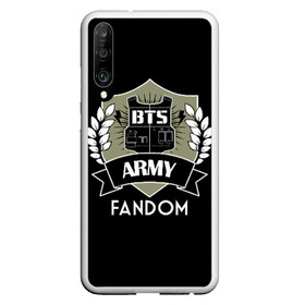 Чехол для Honor P30 с принтом BTS Army Fandom в Кировске, Силикон | Область печати: задняя сторона чехла, без боковых панелей | Тематика изображения на принте: army | bangtan boys | beyond the scene | boys | bts | chin | edm | emblem | fandom | fans | hieroglyphs | hip hop | jimin | k pop | logo | rainbow | rb | rm | south korean | армия | бойбенд | ви | джей хоуп | иероглифы | логотип | мальчики | радуга 