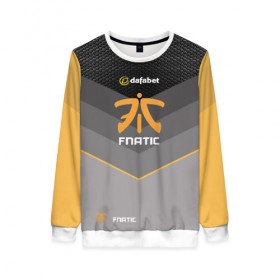 Женский свитшот 3D с принтом cs:go (Fnatic) в Кировске, 100% полиэстер с мягким внутренним слоем | круглый вырез горловины, мягкая резинка на манжетах и поясе, свободная посадка по фигуре | Тематика изображения на принте: cs:go