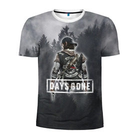 Мужская футболка 3D спортивная с принтом Days Gone в Кировске, 100% полиэстер с улучшенными характеристиками | приталенный силуэт, круглая горловина, широкие плечи, сужается к линии бедра | days gone | лес | лого | персонаж