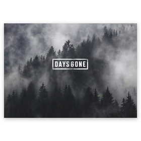 Поздравительная открытка с принтом Days Gone в Кировске, 100% бумага | плотность бумаги 280 г/м2, матовая, на обратной стороне линовка и место для марки
 | Тематика изображения на принте: days gone | игра | лес | лого