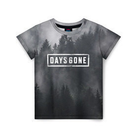Детская футболка 3D с принтом Days Gone в Кировске, 100% гипоаллергенный полиэфир | прямой крой, круглый вырез горловины, длина до линии бедер, чуть спущенное плечо, ткань немного тянется | Тематика изображения на принте: days gone | игра | лес | лого