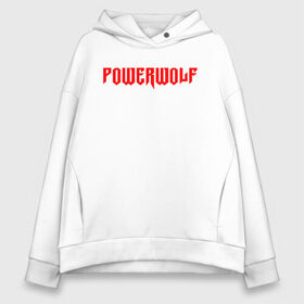 Женское худи Oversize хлопок с принтом POWERWOLF в Кировске, френч-терри — 70% хлопок, 30% полиэстер. Мягкий теплый начес внутри —100% хлопок | боковые карманы, эластичные манжеты и нижняя кромка, капюшон на магнитной кнопке | powerwolf | wolf