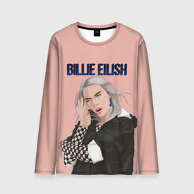 Мужской лонгслив 3D с принтом BILLIE EILISH в Кировске, 100% полиэстер | длинные рукава, круглый вырез горловины, полуприлегающий силуэт | ayelish | bad guy | bellyache | bilie eilish | bilie elish | billie | billie eilish | eilish | electronic | elish | music | били айлиш | билли айлиш | эйлиш | элиш