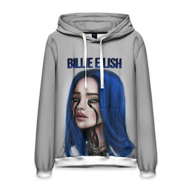 Мужская толстовка 3D с принтом BILLIE EILISH в Кировске, 100% полиэстер | двухслойный капюшон со шнурком для регулировки, мягкие манжеты на рукавах и по низу толстовки, спереди карман-кенгуру с мягким внутренним слоем. | ayelish | bad guy | bellyache | bilie eilish | bilie elish | billie | billie eilish | eilish | electronic | elish | music | били айлиш | билли айлиш | эйлиш | элиш