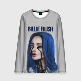 Мужской лонгслив 3D с принтом BILLIE EILISH в Кировске, 100% полиэстер | длинные рукава, круглый вырез горловины, полуприлегающий силуэт | Тематика изображения на принте: ayelish | bad guy | bellyache | bilie eilish | bilie elish | billie | billie eilish | eilish | electronic | elish | music | били айлиш | билли айлиш | эйлиш | элиш