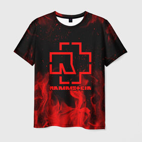 Мужская футболка 3D с принтом RAMMSTEIN в Кировске, 100% полиэфир | прямой крой, круглый вырез горловины, длина до линии бедер | Тематика изображения на принте: fire | flake | rammstein | smoke | дым | огонь | пламя | пожар | рамштайн