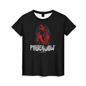 Женская футболка 3D с принтом Powerwolf в Кировске, 100% полиэфир ( синтетическое хлопкоподобное полотно) | прямой крой, круглый вырез горловины, длина до линии бедер | Тематика изображения на принте: powerwolf | метал | повервольф | повервульф | рок