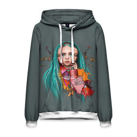 Мужская толстовка 3D с принтом BILLIE EILISH в Кировске, 100% полиэстер | двухслойный капюшон со шнурком для регулировки, мягкие манжеты на рукавах и по низу толстовки, спереди карман-кенгуру с мягким внутренним слоем. | Тематика изображения на принте: ayelish | bad guy | bellyache | bilie eilish | bilie elish | billie | billie eilish | eilish | electronic | elish | music | били айлиш | билли айлиш | эйлиш | элиш