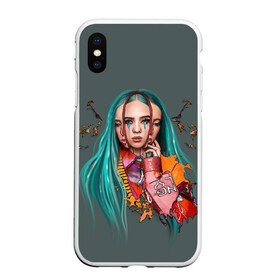 Чехол для iPhone XS Max матовый с принтом BILLIE EILISH в Кировске, Силикон | Область печати: задняя сторона чехла, без боковых панелей | ayelish | bad guy | bellyache | bilie eilish | bilie elish | billie | billie eilish | eilish | electronic | elish | music | били айлиш | билли айлиш | эйлиш | элиш