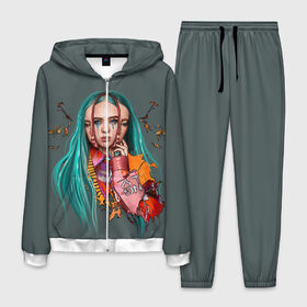 Мужской костюм 3D с принтом BILLIE EILISH в Кировске, 100% полиэстер | Манжеты и пояс оформлены тканевой резинкой, двухслойный капюшон со шнурком для регулировки, карманы спереди | ayelish | bad guy | bellyache | bilie eilish | bilie elish | billie | billie eilish | eilish | electronic | elish | music | били айлиш | билли айлиш | эйлиш | элиш