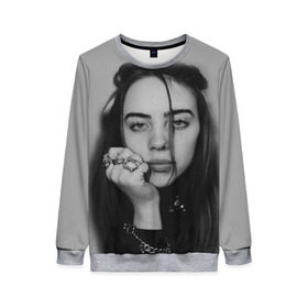 Женский свитшот 3D с принтом BILLIE EILISH в Кировске, 100% полиэстер с мягким внутренним слоем | круглый вырез горловины, мягкая резинка на манжетах и поясе, свободная посадка по фигуре | ayelish | bad guy | bellyache | bilie eilish | bilie elish | billie | billie eilish | eilish | electronic | elish | music | били айлиш | билли айлиш | эйлиш | элиш