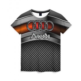 Женская футболка 3D с принтом Audi Metal в Кировске, 100% полиэфир ( синтетическое хлопкоподобное полотно) | прямой крой, круглый вырез горловины, длина до линии бедер | audi | metal | авто | ауди | железо | кольчуга | лого авто | метал | металлическая | сетка | сталь | цепи