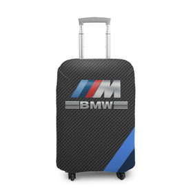 Чехол для чемодана 3D с принтом BMW КАРБОН в Кировске, 86% полиэфир, 14% спандекс | двустороннее нанесение принта, прорези для ручек и колес | bmw | абстракция | авто | автомобиль | лого | логотип | машина | скорость