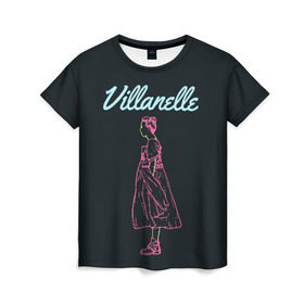 Женская футболка 3D с принтом Вилланель в Кировске, 100% полиэфир ( синтетическое хлопкоподобное полотно) | прямой крой, круглый вырез горловины, длина до линии бедер | eve | killing eve | oksana astankova | villanelle | вилланель | ева | оксана