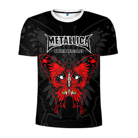 Мужская футболка 3D спортивная с принтом Metallica в Кировске, 100% полиэстер с улучшенными характеристиками | приталенный силуэт, круглая горловина, широкие плечи, сужается к линии бедра | american | butterfly | devil | fangs | james hetfield | kirk hammett | metal band | metallica | music | mystic | red | rock | skull | vampire | американская | бабочка | вампир | джеймс хетфилд | дьявол | кирк хэмметт | клыки | красная | ларс ульрих | мета
