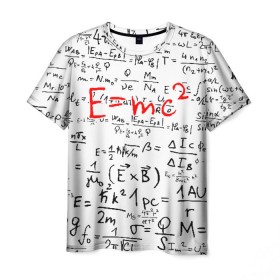 Мужская футболка 3D с принтом E=mc2 (редач) в Кировске, 100% полиэфир | прямой крой, круглый вырез горловины, длина до линии бедер | emc 2 | emc2 | знаменитые формулы | физика | формулы | эйнштейн